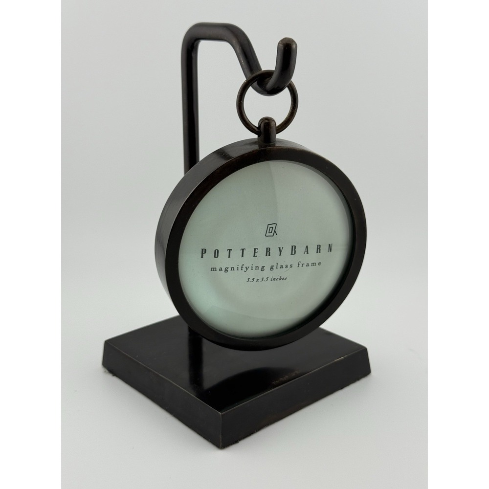 Pottery Barn Vintage Magnifying Glass Picture Frame 7" X 3.5"X 3.5"